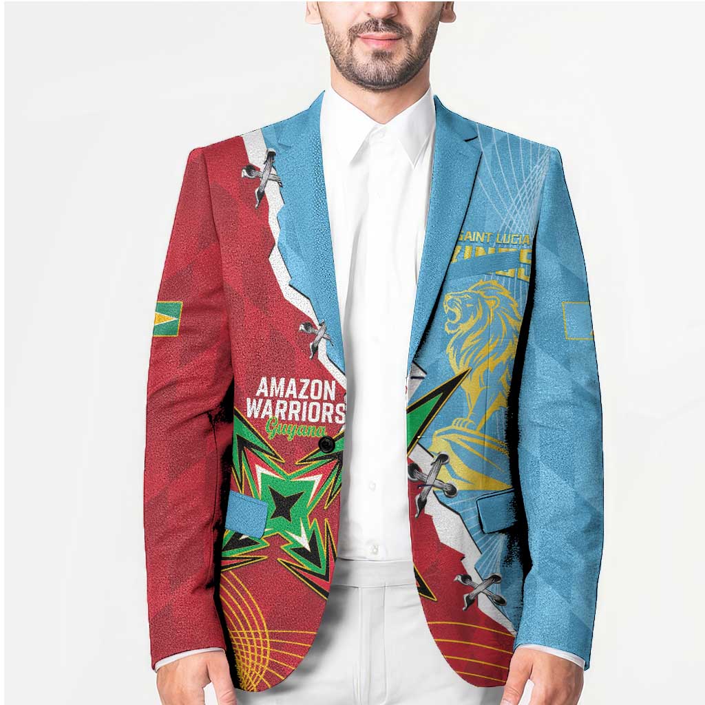 Saint Lucia and Guyana Cricket Personalized Blazer Kings Amazon Warriors Together - Wonder Print Shop
