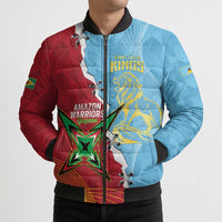 Saint Lucia and Guyana Cricket Personalized Bomber Puffer Jacket Kings Amazon Warriors Together - Wonder Print Shop