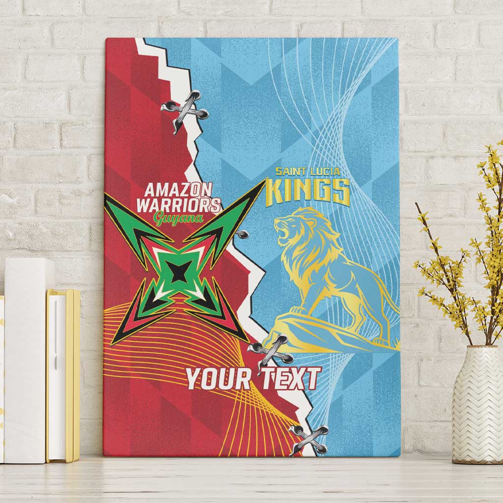 Saint Lucia and Guyana Cricket Personalized Canvas Wall Art Kings Amazon Warriors Together - Wonder Print Shop