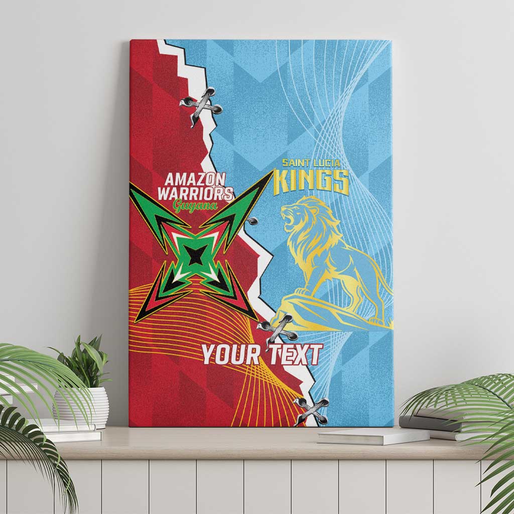 Saint Lucia and Guyana Cricket Personalized Canvas Wall Art Kings Amazon Warriors Together - Wonder Print Shop