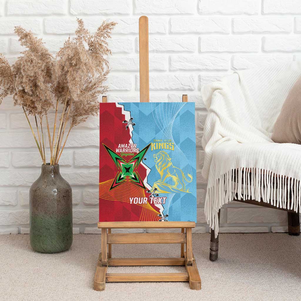 Saint Lucia and Guyana Cricket Personalized Canvas Wall Art Kings Amazon Warriors Together - Wonder Print Shop