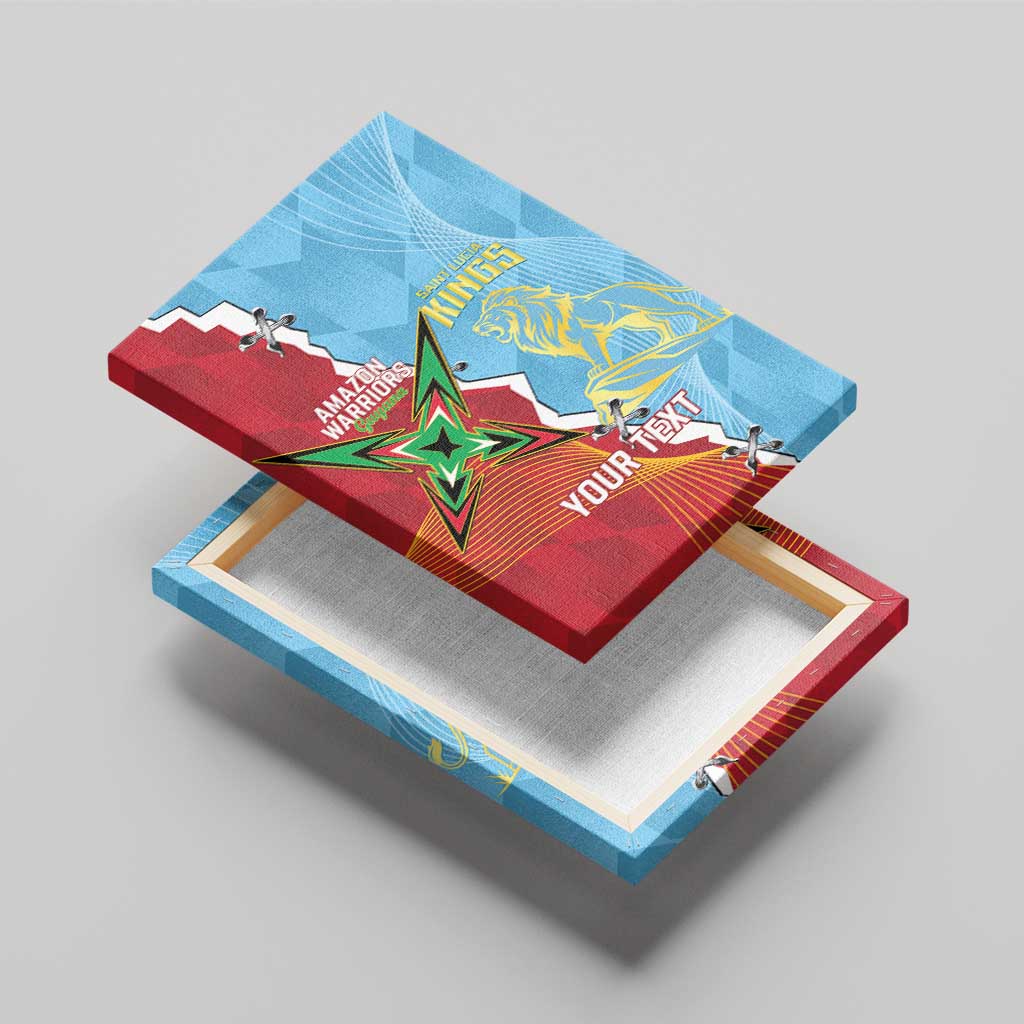 Saint Lucia and Guyana Cricket Personalized Canvas Wall Art Kings Amazon Warriors Together - Wonder Print Shop