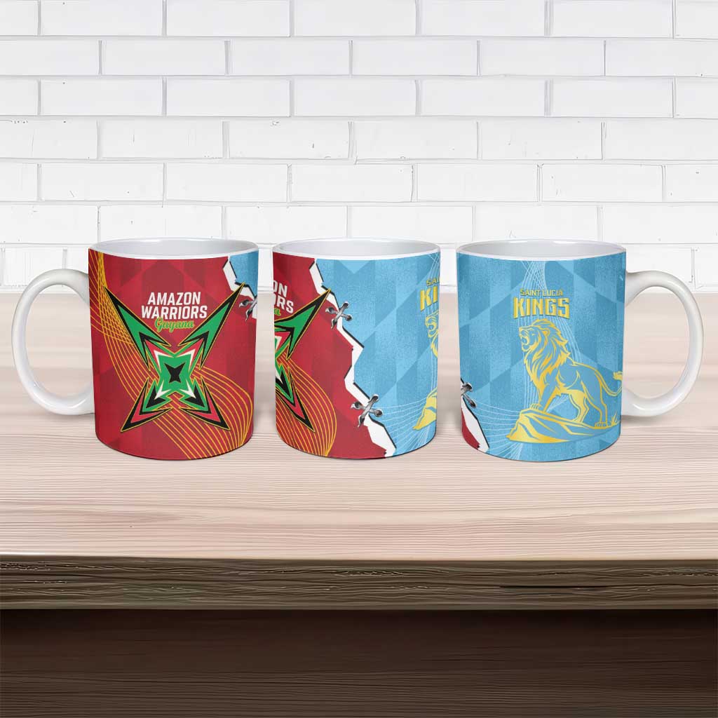 Saint Lucia and Guyana Cricket Ceramic Mug Kings Amazon Warriors Together - Wonder Print Shop