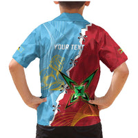 Saint Lucia and Guyana Cricket Personalized Family Matching Mermaid Dress and Hawaiian Shirt Kings Amazon Warriors Together - Wonder Print Shop