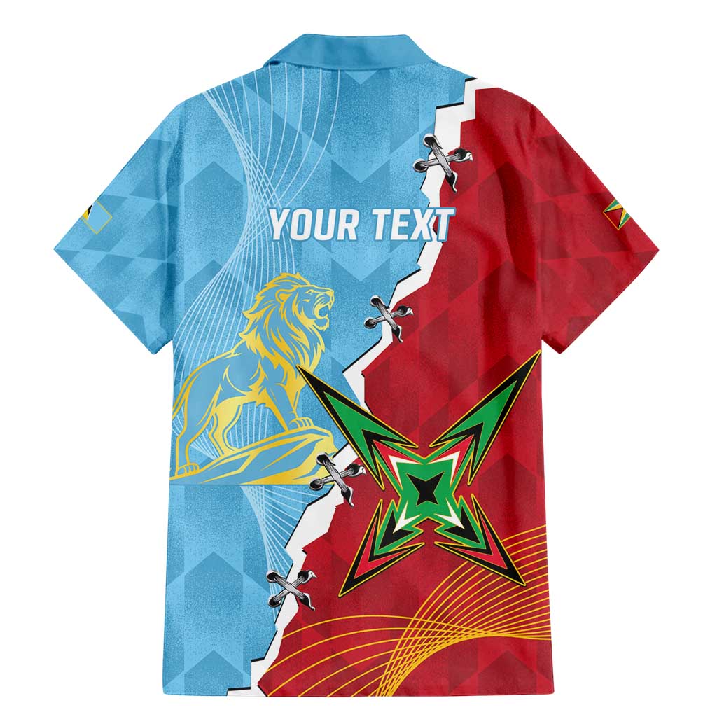 Saint Lucia and Guyana Cricket Personalized Family Matching Mermaid Dress and Hawaiian Shirt Kings Amazon Warriors Together - Wonder Print Shop