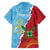 Saint Lucia and Guyana Cricket Personalized Family Matching Off The Shoulder Long Sleeve Dress and Hawaiian Shirt Kings Amazon Warriors Together - Wonder Print Shop