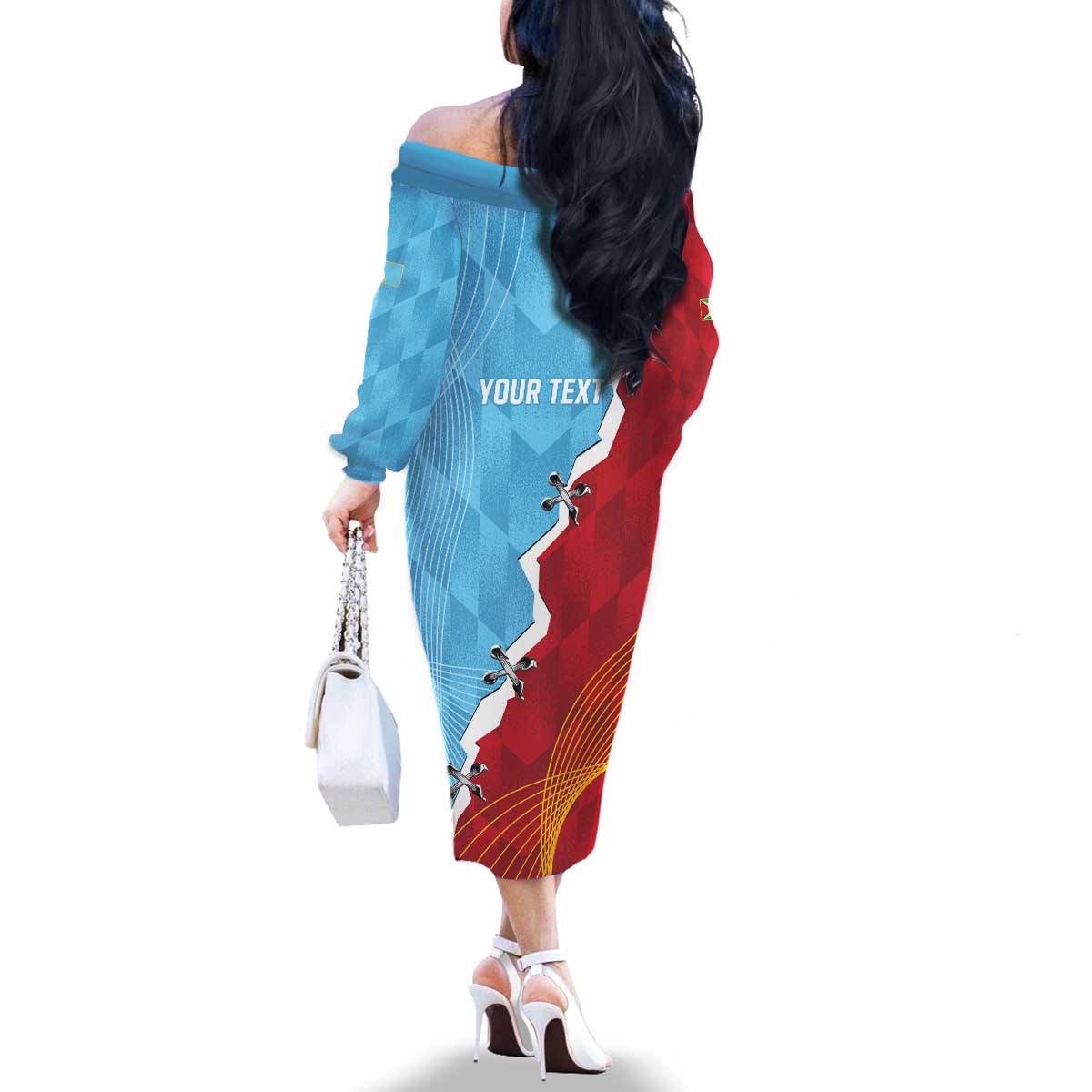 Saint Lucia and Guyana Cricket Personalized Family Matching Off The Shoulder Long Sleeve Dress and Hawaiian Shirt Kings Amazon Warriors Together - Wonder Print Shop