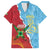 Saint Lucia and Guyana Cricket Personalized Family Matching Off Shoulder Maxi Dress and Hawaiian Shirt Kings Amazon Warriors Together - Wonder Print Shop