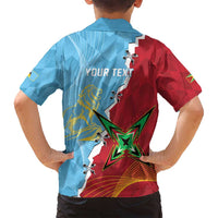 Saint Lucia and Guyana Cricket Personalized Family Matching Off Shoulder Short Dress and Hawaiian Shirt Kings Amazon Warriors Together - Wonder Print Shop