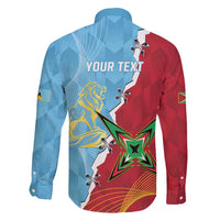 Saint Lucia and Guyana Cricket Personalized Family Matching Off Shoulder Short Dress and Hawaiian Shirt Kings Amazon Warriors Together - Wonder Print Shop