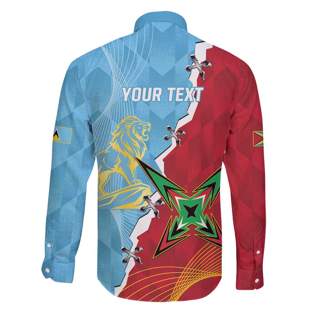 Saint Lucia and Guyana Cricket Personalized Family Matching Tank Maxi Dress and Hawaiian Shirt Kings Amazon Warriors Together - Wonder Print Shop