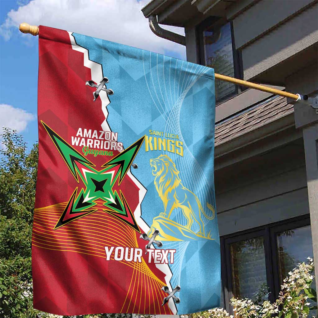 Saint Lucia and Guyana Cricket Personalized Garden Flag Kings Amazon Warriors Together - Wonder Print Shop