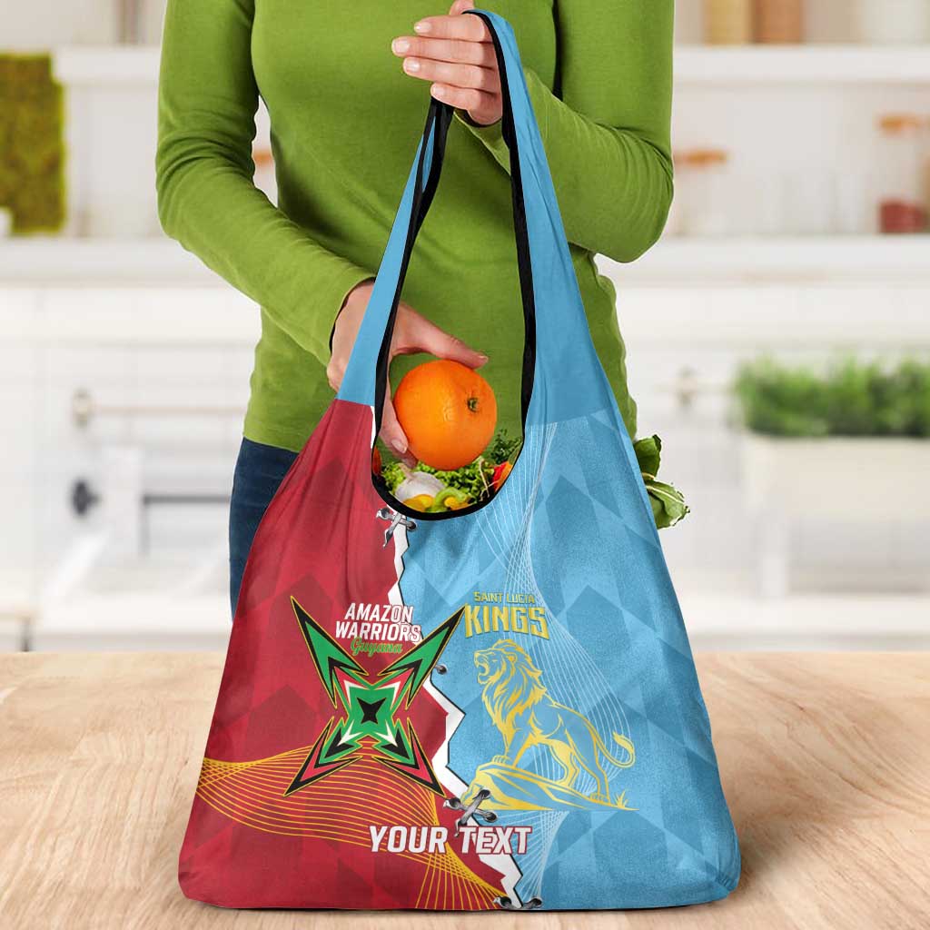 Saint Lucia and Guyana Cricket Personalized Grocery Bag Kings Amazon Warriors Together - Wonder Print Shop
