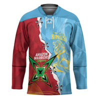 Saint Lucia and Guyana Cricket Personalized Hockey Jersey Kings Amazon Warriors Together - Wonder Print Shop