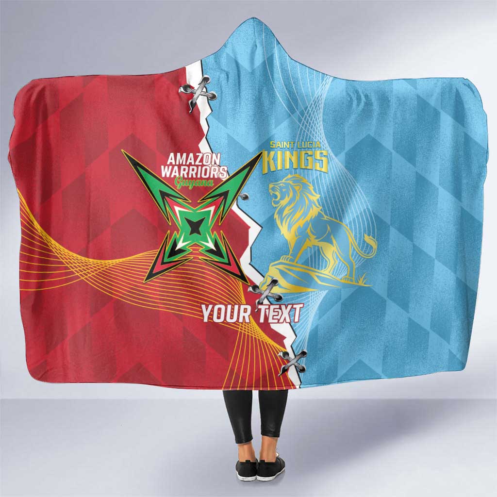 Saint Lucia and Guyana Cricket Personalized Hooded Blanket Kings Amazon Warriors Together - Wonder Print Shop