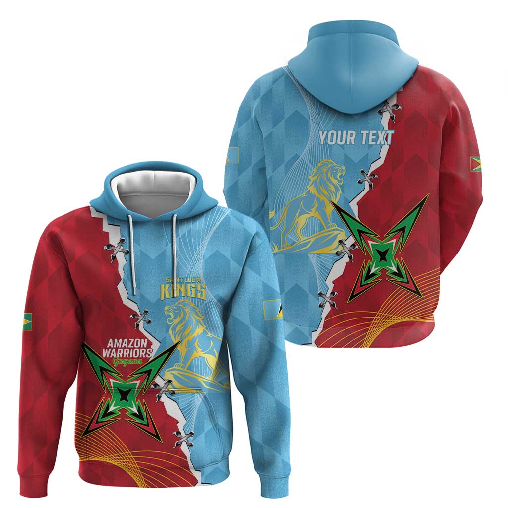 Saint Lucia and Guyana Cricket Personalized Hoodie Kings Amazon Warriors Together - Wonder Print Shop