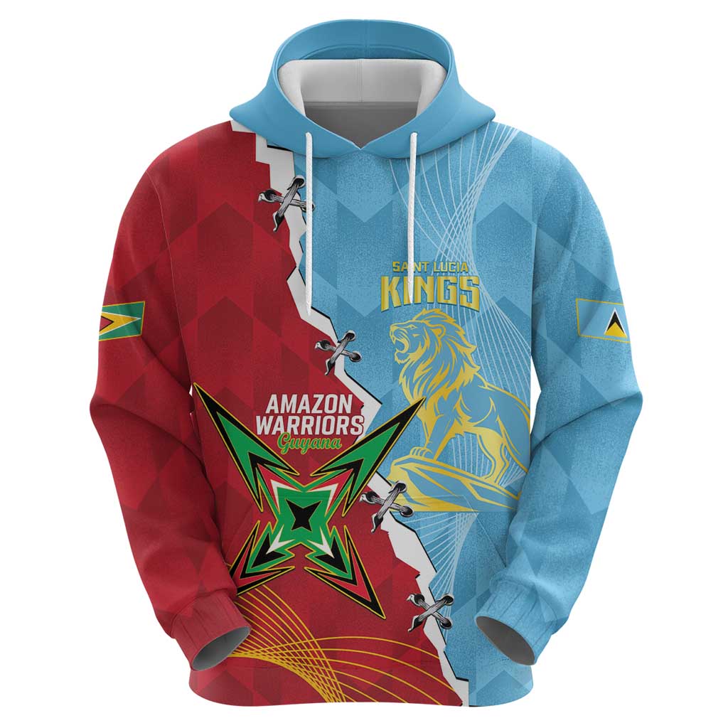 Saint Lucia and Guyana Cricket Personalized Hoodie Kings Amazon Warriors Together - Wonder Print Shop