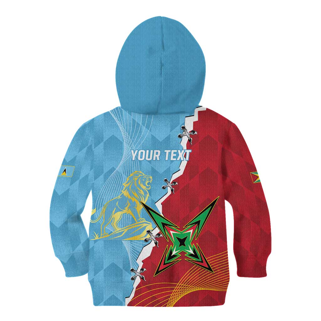 Saint Lucia and Guyana Cricket Personalized Kid Hoodie Kings Amazon Warriors Together - Wonder Print Shop