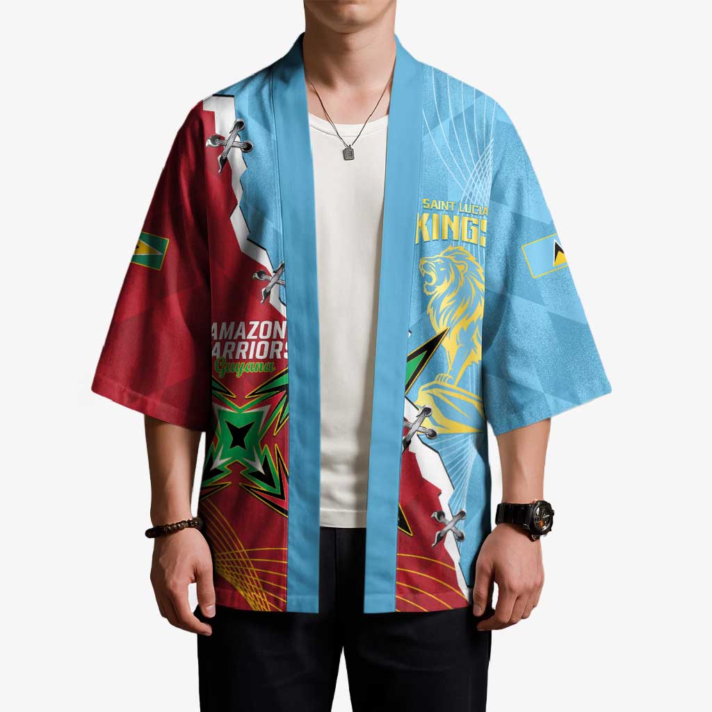 Saint Lucia and Guyana Cricket Personalized Kimono Kings Amazon Warriors Together - Wonder Print Shop