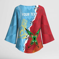 Saint Lucia and Guyana Cricket Personalized Kimono Sleeve Blouse Kings Amazon Warriors Together - Wonder Print Shop
