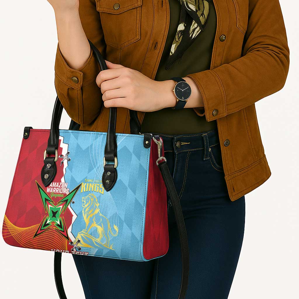 Saint Lucia and Guyana Cricket Personalized Leather Bag Kings Amazon Warriors Together - Wonder Print Shop