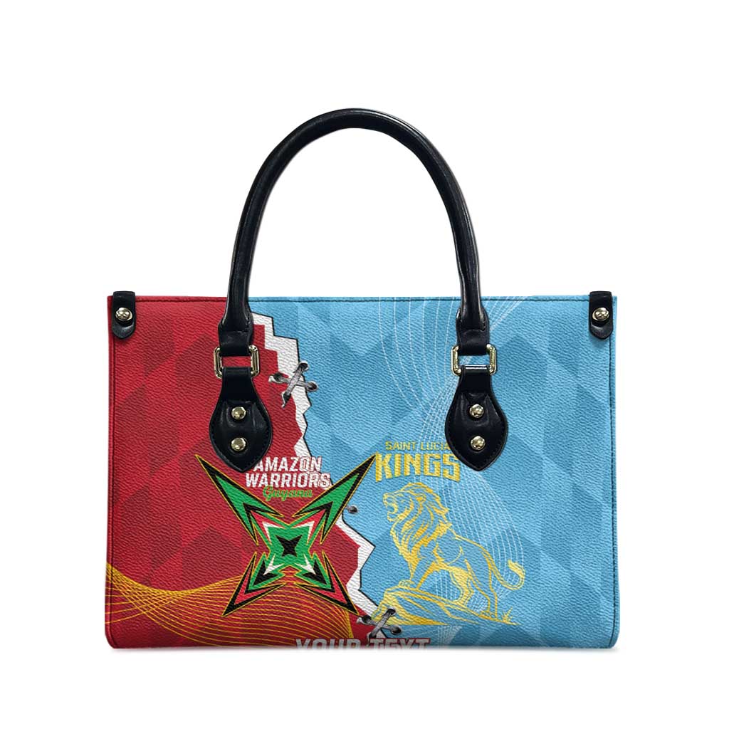 Saint Lucia and Guyana Cricket Personalized Leather Bag Kings Amazon Warriors Together - Wonder Print Shop