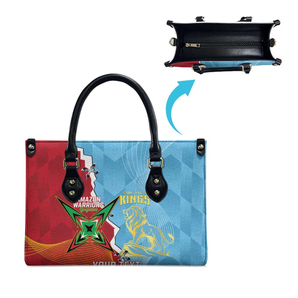 Saint Lucia and Guyana Cricket Personalized Leather Bag Kings Amazon Warriors Together - Wonder Print Shop