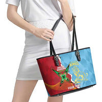 Saint Lucia and Guyana Cricket Personalized Leather Tote Bag Kings Amazon Warriors Together - Wonder Print Shop