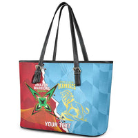 Saint Lucia and Guyana Cricket Personalized Leather Tote Bag Kings Amazon Warriors Together - Wonder Print Shop