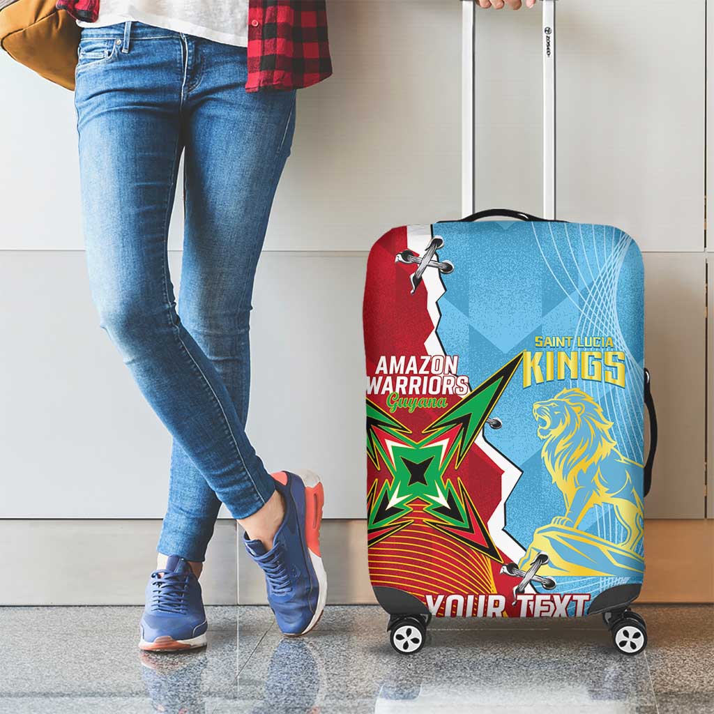 Saint Lucia and Guyana Cricket Personalized Luggage Cover Kings Amazon Warriors Together - Wonder Print Shop