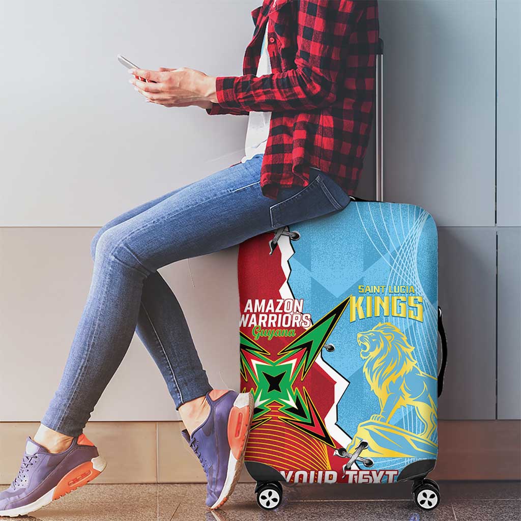 Saint Lucia and Guyana Cricket Personalized Luggage Cover Kings Amazon Warriors Together - Wonder Print Shop