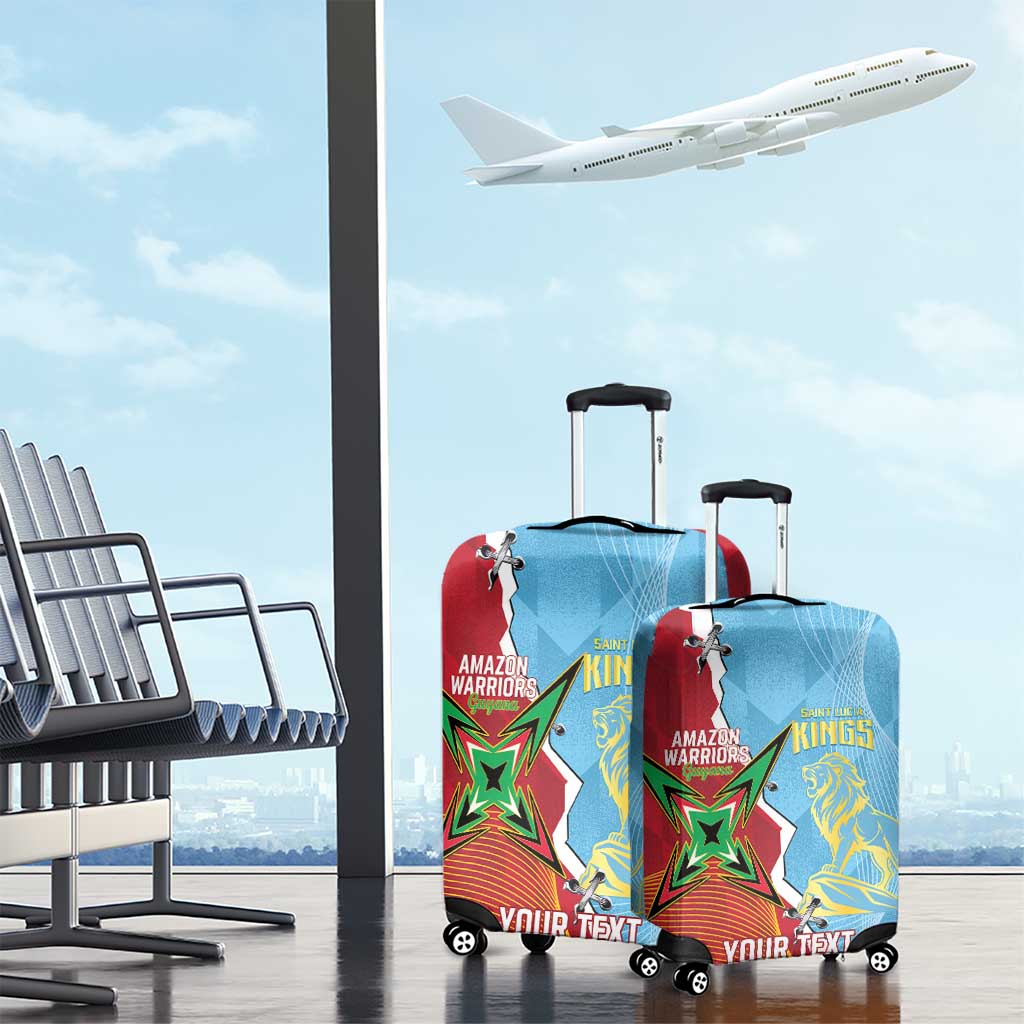 Saint Lucia and Guyana Cricket Personalized Luggage Cover Kings Amazon Warriors Together - Wonder Print Shop