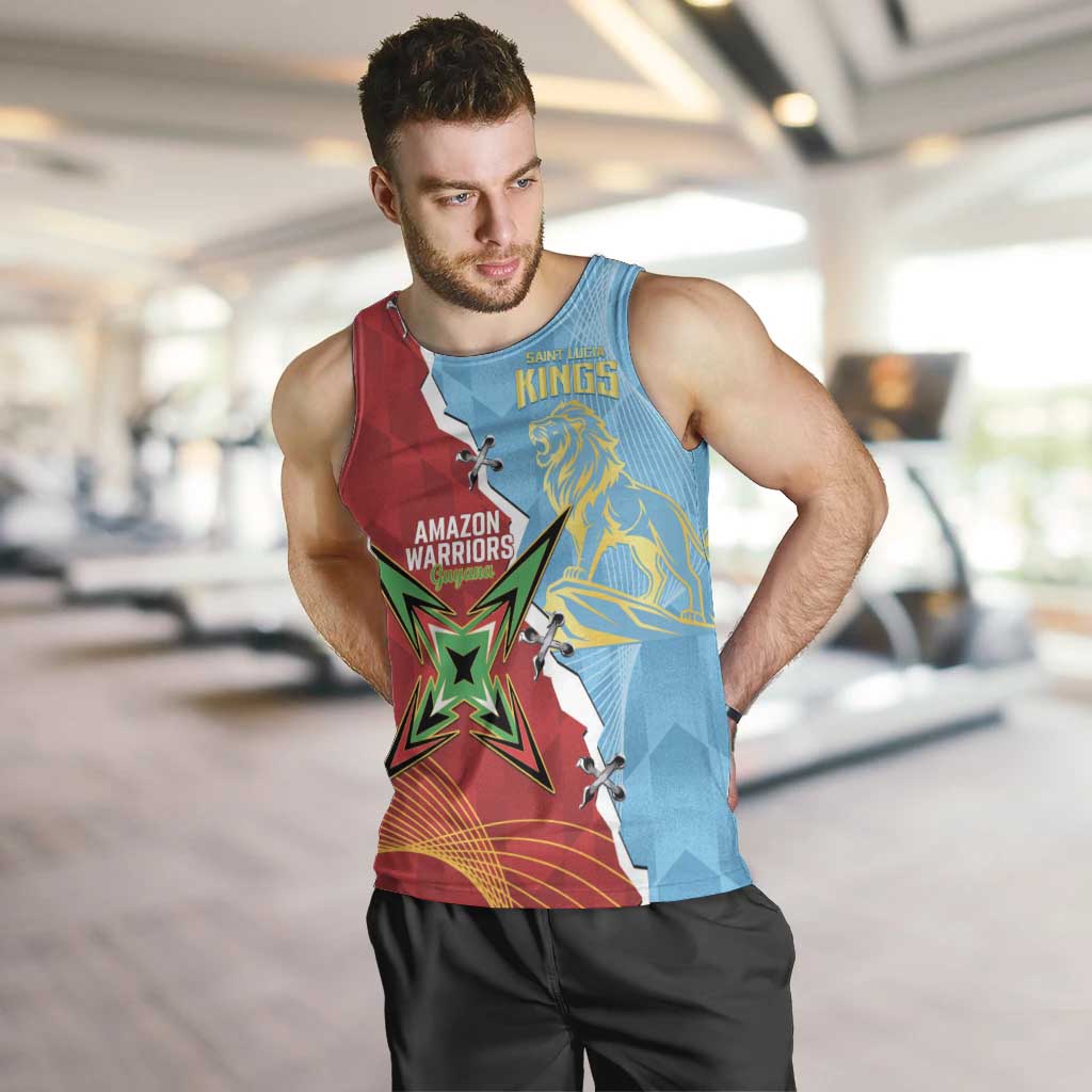 Saint Lucia and Guyana Cricket Personalized Men Tank Top Kings Amazon Warriors Together - Wonder Print Shop