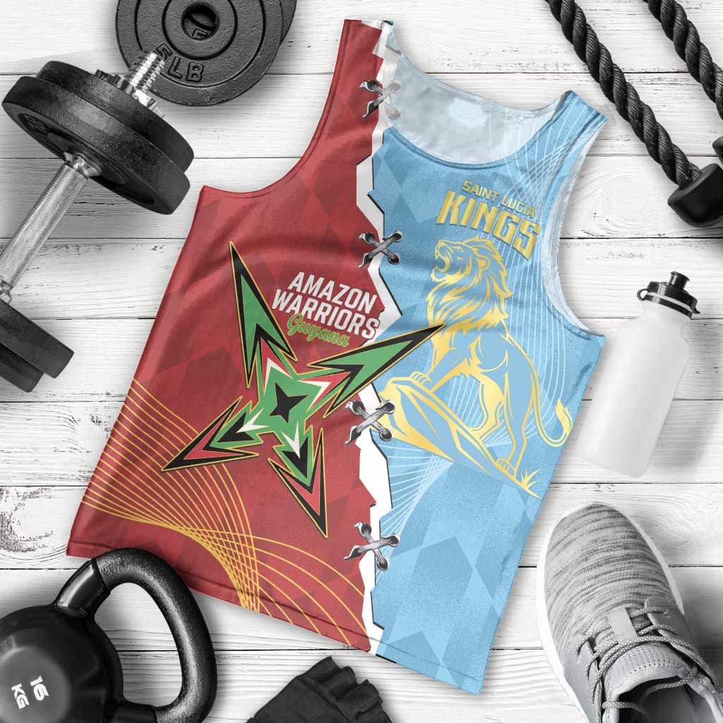 Saint Lucia and Guyana Cricket Personalized Men Tank Top Kings Amazon Warriors Together - Wonder Print Shop