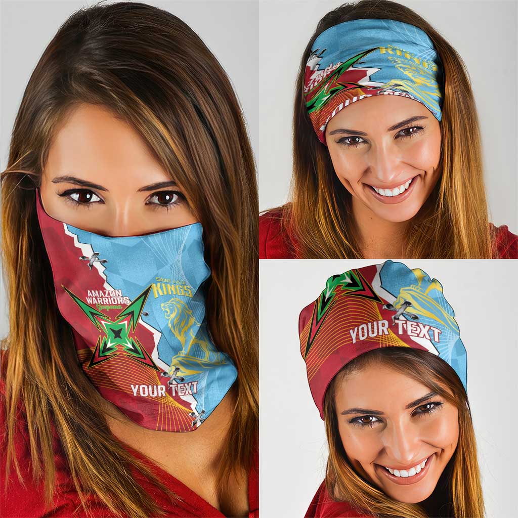 Saint Lucia and Guyana Cricket Personalized Neck Gaiter Kings Amazon Warriors Together - Wonder Print Shop