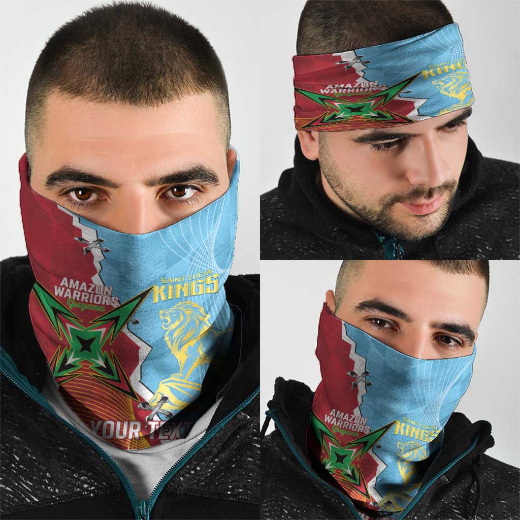 Saint Lucia and Guyana Cricket Personalized Neck Gaiter Kings Amazon Warriors Together - Wonder Print Shop