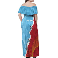 Saint Lucia and Guyana Cricket Personalized Off Shoulder Maxi Dress Kings Amazon Warriors Together - Wonder Print Shop