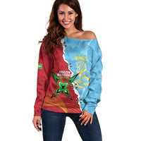 Saint Lucia and Guyana Cricket Personalized Off Shoulder Sweater Kings Amazon Warriors Together - Wonder Print Shop
