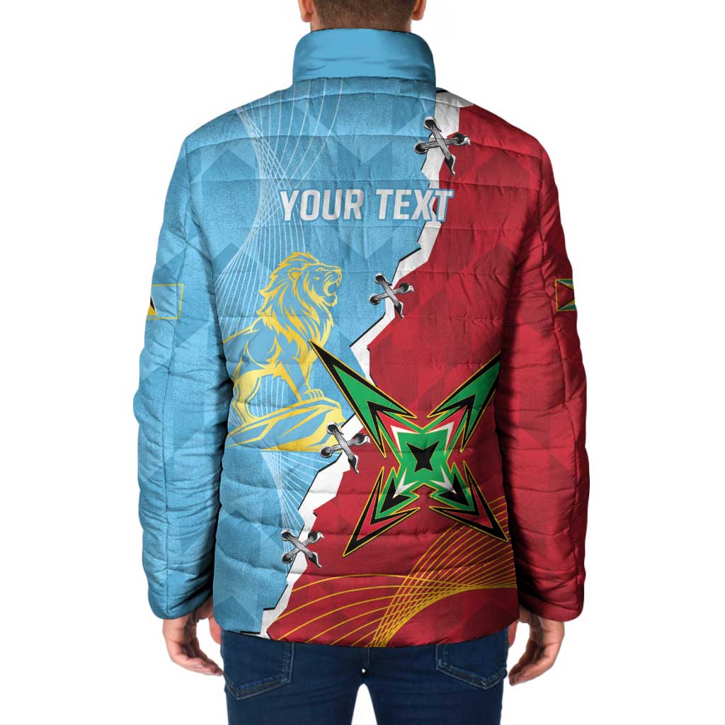Saint Lucia and Guyana Cricket Personalized Padded Jacket Kings Amazon Warriors Together - Wonder Print Shop