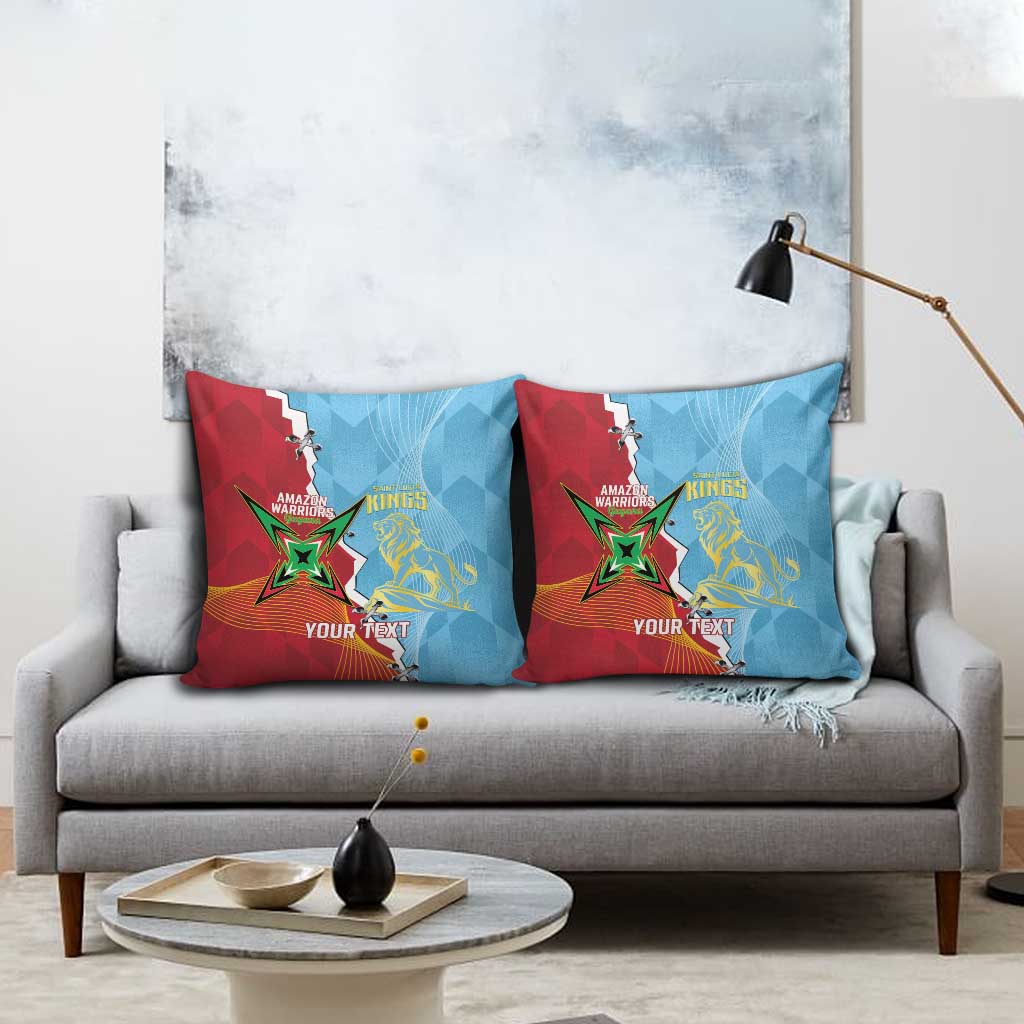 Saint Lucia and Guyana Cricket Personalized Pillow Cover Kings Amazon Warriors Together - Wonder Print Shop