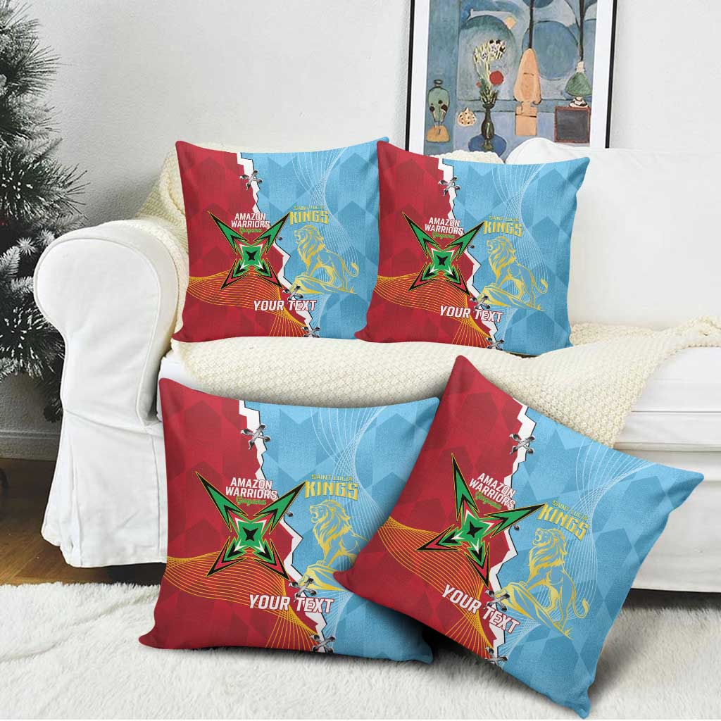Saint Lucia and Guyana Cricket Personalized Pillow Cover Kings Amazon Warriors Together - Wonder Print Shop