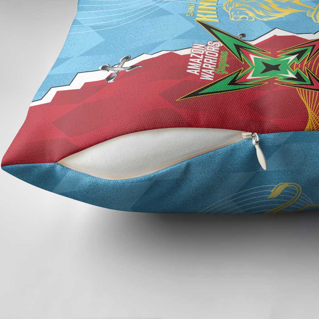 Saint Lucia and Guyana Cricket Personalized Pillow Cover Kings Amazon Warriors Together - Wonder Print Shop