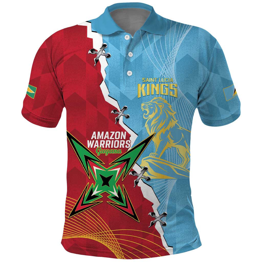 Saint Lucia and Guyana Cricket Personalized Polo Shirt Kings Amazon Warriors Together - Wonder Print Shop