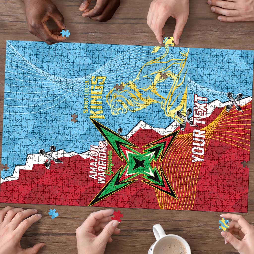Saint Lucia and Guyana Cricket Personalized Puzzle Kings Amazon Warriors Together - Wonder Print Shop