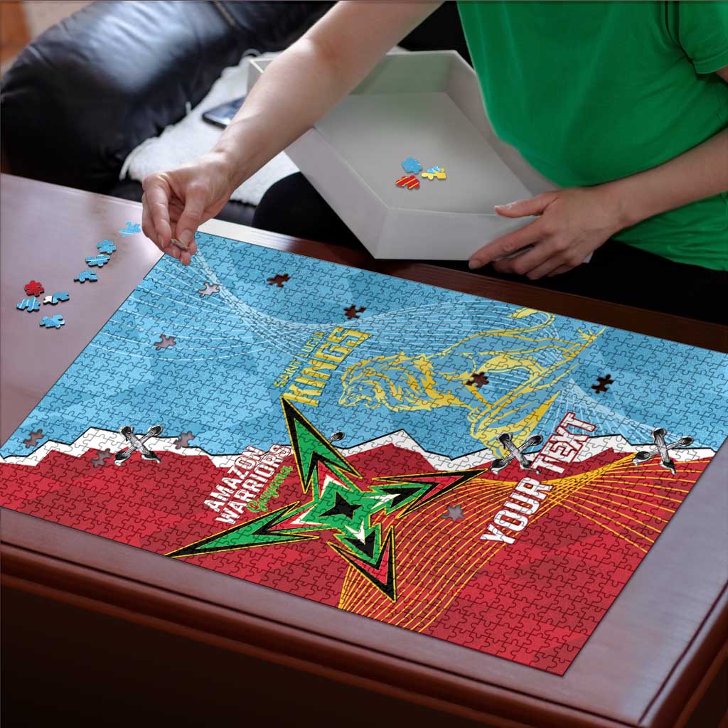 Saint Lucia and Guyana Cricket Personalized Puzzle Kings Amazon Warriors Together - Wonder Print Shop
