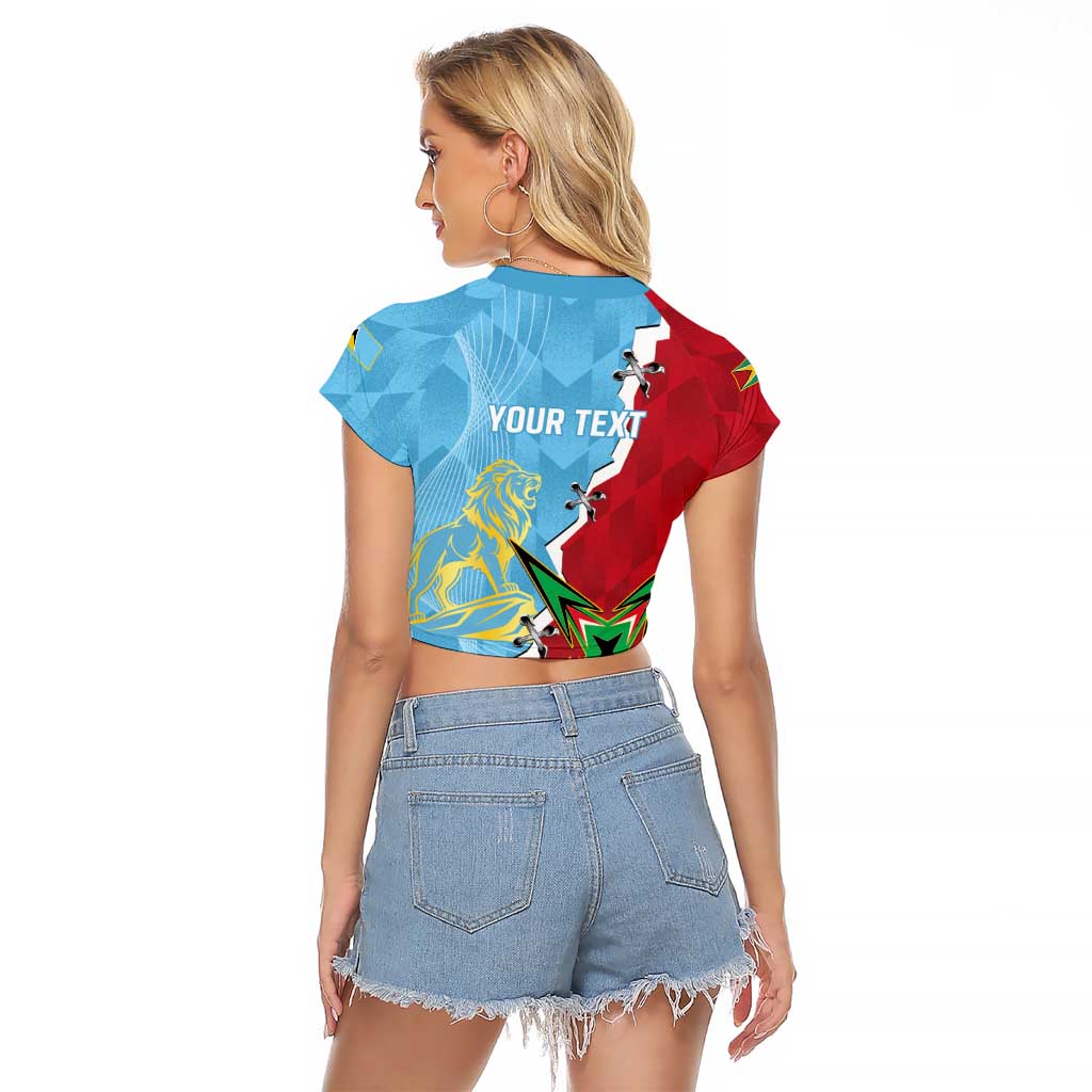 Saint Lucia and Guyana Cricket Personalized Raglan Cropped T Shirt Kings Amazon Warriors Together - Wonder Print Shop