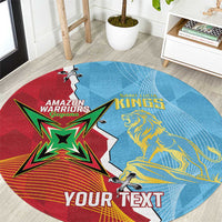 Saint Lucia and Guyana Cricket Personalized Round Carpet Kings Amazon Warriors Together - Wonder Print Shop