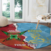 Saint Lucia and Guyana Cricket Personalized Round Carpet Kings Amazon Warriors Together - Wonder Print Shop