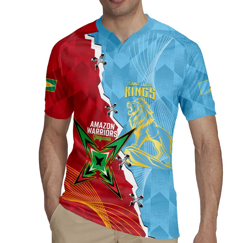 Saint Lucia and Guyana Cricket Personalized Rugby Jersey Kings Amazon Warriors Together - Wonder Print Shop