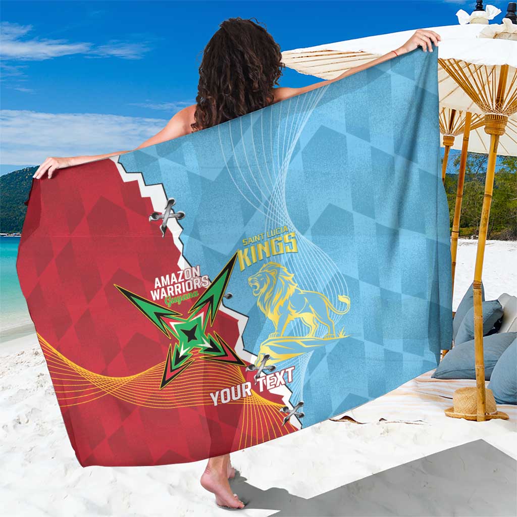 Saint Lucia and Guyana Cricket Personalized Sarong Kings Amazon Warriors Together - Wonder Print Shop